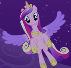 Size: 994x961 | Tagged: safe, derpibooru import, screencap, princess cadance, alicorn, pony, twilight's kingdom, cropped, female, flying, solo, you'll play your part