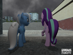 Size: 2048x1536 | Tagged: safe, artist:gradiusfanatic, derpibooru import, starlight glimmer, trixie, unicorn, 3d, female, gmod, storm