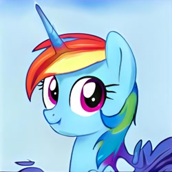 Size: 1024x1024 | Tagged: safe, artist:thisponydoesnotexist, derpibooru import, pony, horn, neural network, not rainbow dash