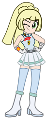 Size: 720x1900 | Tagged: safe, artist:gmaplay, derpibooru import, equestria girls, equestria girls-ified, ferrari, formula 1, lillie, pokémon, racing, simple background, solo, transparent background