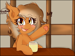 Size: 2801x2084 | Tagged: safe, artist:freefraq, derpibooru import, oc, oc:ginger beer, pegasus, alcohol, beer, cute, solo, wave