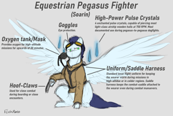 Size: 6000x4000 | Tagged: safe, artist:flashnoteart, derpibooru import, soarin', pegasus, pony, clothes, concept art, goggles, male, raised hoof, raised leg, sitting, sketch, uniform, weapon, wings