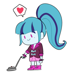 Size: 1542x1715 | Tagged: safe, artist:amazingpuffhair, derpibooru import, sonata dusk, equestria girls, chibi, cute, female, metal detector, simple background, smiling, sonatabetes, transparent background