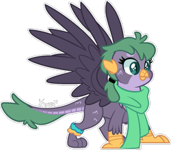 Size: 1195x1046 | Tagged: safe, artist:kurosawakuro, derpibooru import, oc, oc only, dragon, griffon, hybrid, dragriff, female, interspecies offspring, offspring, parent:gabby, parent:spike, parents:spabby, simple background, solo, transparent background, white outline