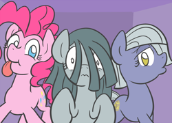 Size: 650x467 | Tagged: safe, artist:atlur, ponerpics import, limestone pie, marble pie, pinkie pie, earth pony, pony, ask, ask the pie sisters, deleted from derpibooru, pie sisters