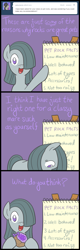Size: 670x2096 | Tagged: safe, artist:atlur, ponerpics import, marble pie, ask, ask the pie sisters, comic, deleted from derpibooru, pet rock, rock, tumblr