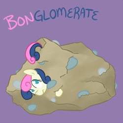 Size: 700x700 | Tagged: safe, artist:atlur, ponerpics import, bon bon, sweetie drops, bonafied, bonpun, deleted from derpibooru, geology, pun, rock, tumblr