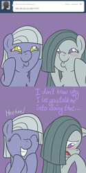 Size: 650x1300 | Tagged: safe, artist:atlur, ponerpics import, limestone pie, marble pie, ask, ask the pie sisters, comic, dashface, deleted from derpibooru, so awesome, tumblr