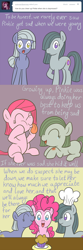 Size: 650x1967 | Tagged: safe, artist:atlur, ponerpics import, limestone pie, marble pie, pinkie pie, earth pony, pony, ask, ask the pie sisters, comic, deleted from derpibooru, tumblr