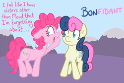 Size: 800x533 | Tagged: safe, artist:atlur, ponerpics import, bon bon, pinkie pie, sweetie drops, earth pony, pony, bonafied, bonpun, deleted from derpibooru, hilarious in hindsight, secret, whispering