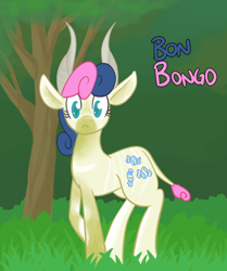 Size: 586x700 | Tagged: safe, artist:atlur, ponerpics import, bon bon, sweetie drops, antelope, bonafied, bongo (animal), bonpun, deleted from derpibooru, solo, species swap