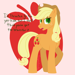 Size: 850x850 | Tagged: safe, artist:enigmadoodles, derpibooru import, applejack, earth pony, pony, solo