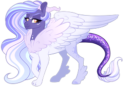 Size: 4093x2894 | Tagged: safe, artist:whalepornoz, derpibooru import, oc, oc only, oc:serene aura, draconequus, hybrid, draconequus oc, female, interspecies offspring, offspring, parent:discord, parent:princess luna, parents:lunacord, solo