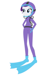 Size: 1024x1366 | Tagged: safe, artist:zefrenchm, derpibooru import, rarity, equestria girls, clothes, diving suit, female, hooded wetsuit, simple background, solo, transparent background, vector