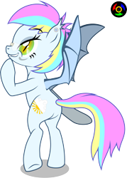 Size: 2334x3260 | Tagged: safe, artist:kyoshyu, derpibooru import, oc, oc:eclaircie clearing, bat pony, pony, bipedal, female, goggles, high res, mare, simple background, solo, transparent background