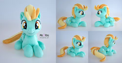 Size: 2200x1137 | Tagged: safe, artist:meplushyou, derpibooru import, lightning dust, pony, irl, lying down, photo, plushie, prone, solo