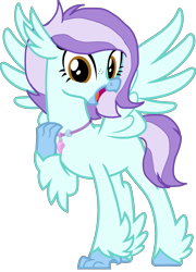 Size: 2173x3025 | Tagged: safe, artist:krystalheartbases, artist:savygriffs, derpibooru import, oc, oc only, oc:ocean breeze, oc:ocean breeze (savygriffs), classical hippogriff, hippogriff, base, base used, beak, claws, female, hippogriff oc, jewelry, looking at you, necklace, open beak, open mouth, smiling, smiling at you, solo, spread wings, wings