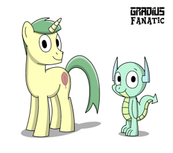 Size: 1266x1120 | Tagged: safe, artist:gradiusfanatic, derpibooru import, oc, oc only, oc:alex, oc:daniel, dragon, pony, unicorn, male, simple background, transparent background