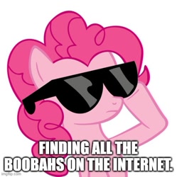 Size: 500x503 | Tagged: safe, derpibooru import, pinkie pie, earth pony, pony, lol, meme, simple background, sunglasses, white background