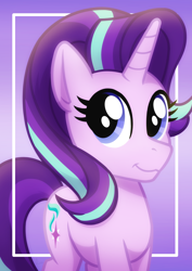 Size: 1980x2800 | Tagged: safe, artist:whitequartztheartist, derpibooru import, starlight glimmer, pony, unicorn, cute, female, glimmerbetes, gradient background, mare, smiling, solo