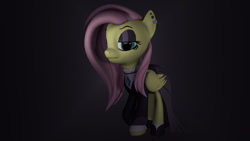 Size: 1920x1080 | Tagged: safe, artist:maideshy, derpibooru import, fluttershy, pegasus, pony, fake it 'til you make it, 3d, fluttergoth, goth, source filmmaker