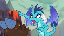 Size: 1920x1080 | Tagged: safe, derpibooru import, screencap, princess ember, sweet and smoky, angry, clump