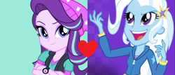 Size: 1054x452 | Tagged: safe, derpibooru import, starlight glimmer, trixie, equestria girls, female, lesbian, shipping, shipping domino, startrix