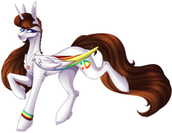 Size: 1280x990 | Tagged: safe, artist:immagoddampony, derpibooru import, oc, alicorn, pony, colored wings, female, mare, multicolored wings, simple background, solo, transparent background, wings