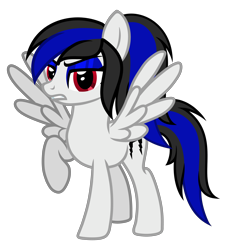 Size: 4422x4884 | Tagged: safe, artist:severity-gray, derpibooru import, oc, oc:labys, pegasus, pony, cutie mark, female, makeup, mare, ponytail, simple background, solo, standing, transparent background, wings