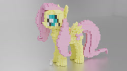 Size: 1280x720 | Tagged: safe, artist:awesomeaustinv, derpibooru import, angel bunny, fluttershy, pegasus, pony, rabbit, 3d, animal, duo, female, lego, lego pony, mare, spread wings, standing, wings