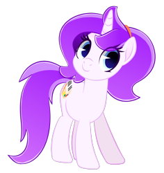 Size: 1700x1800 | Tagged: safe, derpibooru import, oc, pony, unicorn, art pony, big eyes, blue eyes, cute, ponytail, purple hair, solo, standing