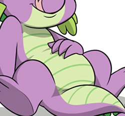 Size: 879x818 | Tagged: safe, artist:mickeymonster, derpibooru import, edit, spike, dragon, belly, chubby spike, pictures of bellies, smiling, tongue out