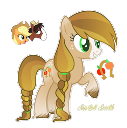 Size: 1788x1796 | Tagged: safe, artist:starflightsparkleyt, derpibooru import, applejack, trouble shoes, earth pony, pony, female, mare, offspring, parent:applejack, parent:trouble shoes, parents:troublejack, simple background, transparent background