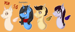 Size: 3500x1500 | Tagged: safe, artist:shypuppy, derpibooru import, oc, pegasus, pony, unicorn, commission, your character here