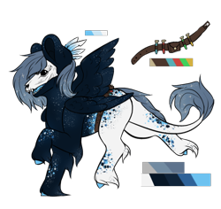 Size: 580x548 | Tagged: safe, artist:minelvi, derpibooru import, oc, oc only, pegasus, pony, belt, feather, female, hoof fluff, mare, pegasus oc, raised hoof, raised leg, reference sheet, simple background, skull, solo, story included, transparent background, wings