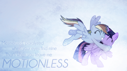 Size: 1920x1080 | Tagged: dead source, safe, artist:doktorrf, artist:overmare, artist:taigalife, ponerpics import, rainbow dash, twilight sparkle, twilight sparkle (alicorn), alicorn, pegasus, pony, female, hug, lesbian, lyrics, shipping, song reference, twidash, vector, wallpaper