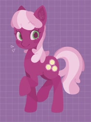 Size: 1535x2048 | Tagged: safe, artist:daisycorpse, derpibooru import, cheerilee, earth pony, pony, female, graph paper, looking at you, mare, purple background, simple background, solo