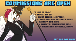 Size: 1200x657 | Tagged: safe, artist:sunny way, derpibooru import, oc, oc:sunny way, anthro, pony, advertising, any gender, any species, art, art for you, artwork, comm, commission, commission open, commission slot, commissions open, comms, digital art, feral, sale, solo