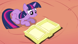 Size: 1920x1080 | Tagged: safe, derpibooru import, edit, edited screencap, editor:i-shooped-a-pwny, screencap, twilight sparkle, unicorn twilight, pony, unicorn, the return of harmony, book, exploitable meme, female, golden oaks library, jewelry, lying down, meme, prone, solo, template, twilights book meme