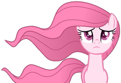 Size: 951x653 | Tagged: safe, artist:guruyunus17, derpibooru import, oc, oc:annisa trihapsari, earth pony, pony, base used, earth pony oc, female, mare, not rarity, pink body, pink hair, sad, simple background, solo, transparent background, vector