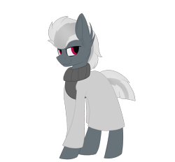 Size: 1380x1280 | Tagged: safe, artist:derpy_the_duck, derpibooru import, oc, oc:yuri, earth pony, clothes, lab coat, simple background, solo, sweater, transparent background, turtleneck