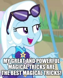 Size: 500x615 | Tagged: safe, derpibooru import, trixie, better together, equestria girls, forgotten friendship, caption, image macro, imgflip, shitposting loudly, text