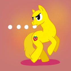 Size: 1080x1080 | Tagged: safe, artist:mediocre.mare, derpibooru import, earth pony, pony, looking back, pac-man, ponified, rearing, solo