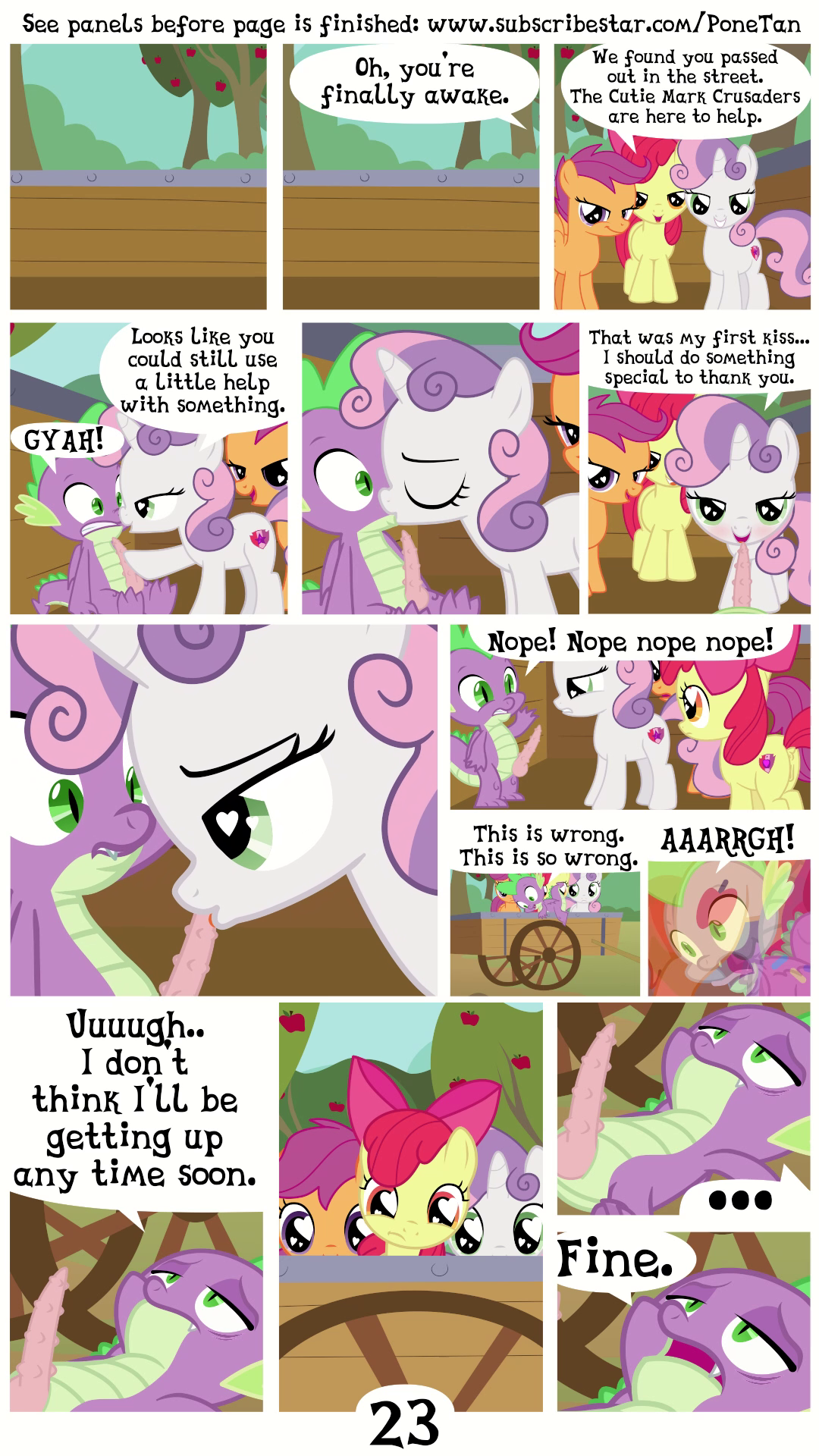 1080px x 1920px - 2774075 - explicit, artist:cloppy hooves, apple bloom, scootaloo, spike, sweetie  belle, dragon, earth pony, pegasus, pony, unicorn, comic:love potion  commotion, ..., animated, apple bloom's bow, barbed penis, blowjob,  blushing, cart, crusadespike, cuti
