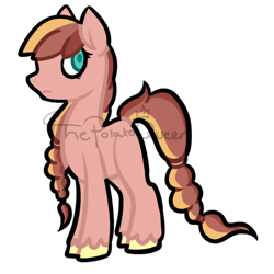 Size: 570x570 | Tagged: safe, artist:buff-spud, derpibooru import, oc, oc only, earth pony, pony, blank flank, colored pupils, female, filly, offspring, parent:big macintosh, parent:fluttershy, parents:fluttermac, solo, unshorn fetlocks, watermark