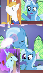 Size: 640x1080 | Tagged: safe, derpibooru import, edit, edited screencap, editor:jdueler11, screencap, prince blueblood, trixie, all bottled up, the best night ever, bluetrix, female, magic, male, meme, shipping, straight, trixie fixing meme