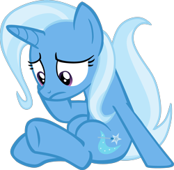 Size: 4500x4381 | Tagged: safe, artist:grapefruitface1, derpibooru import, trixie, to where and back again, absurd resolution, confused, hoof on cheek, looking down, simple background, sitting, solo, trace, transparent background, vector