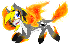 Size: 2800x1800 | Tagged: safe, artist:juliet-gwolf18, derpibooru import, oc, oc only, oc:juliet, alicorn, pony, alicorn oc, eyelashes, female, fire, horn, leonine tail, mare, one eye closed, simple background, solo, transparent background, wings, wink