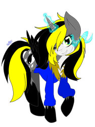 Size: 3000x4000 | Tagged: safe, artist:juliet-gwolf18, derpibooru import, oc, oc only, oc:juliet, alicorn, pony, alicorn oc, clothes, cosplay, costume, eyelashes, female, glowing horn, grin, hoodie, hoof shoes, horn, mare, one eye closed, sans (undertale), smiling, solo, sombra eyes, undertale, wings, wink