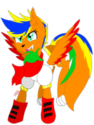 Size: 3000x4000 | Tagged: safe, artist:juliet-gwolf18, derpibooru import, oc, oc only, oc:blue bolt, pony, wolf, wolf pony, claws, clothes, cosplay, costume, eyelashes, female, mare, papyrus (undertale), scarf, solo, two toned wings, undertale, wings